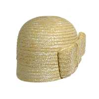 Cloche in paglia naturale con fiocco