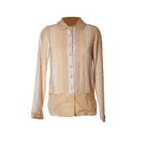Camicia in seta con paillettes e inserti di perle