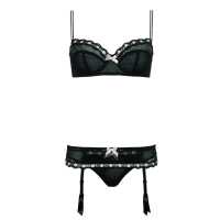 Push-up e slip in pizzo con inserti in sangallo
