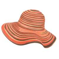 Cappello a falda larga in paglia multirighe 