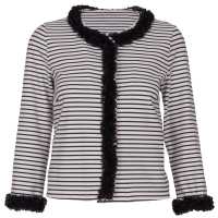 Giacca in cotone con profili in chiffon