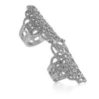 Maxianello in metallo argentato con strass