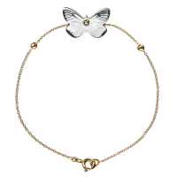 Bracciale in oro con farfalla in argento