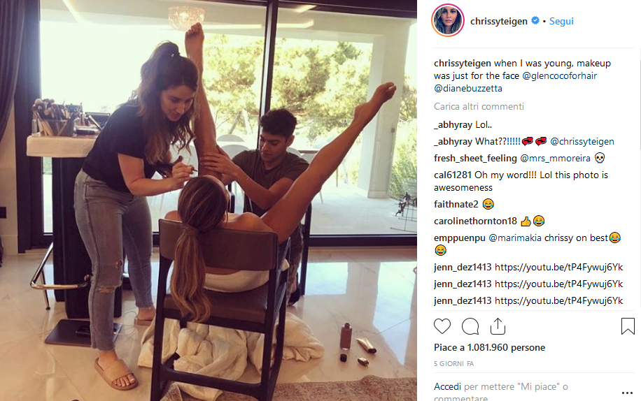 Screenshot_2019-06-24 chrissy teigen su Instagram when I was young, makeup was just for the face glencocoforhair dianebuzze[...]